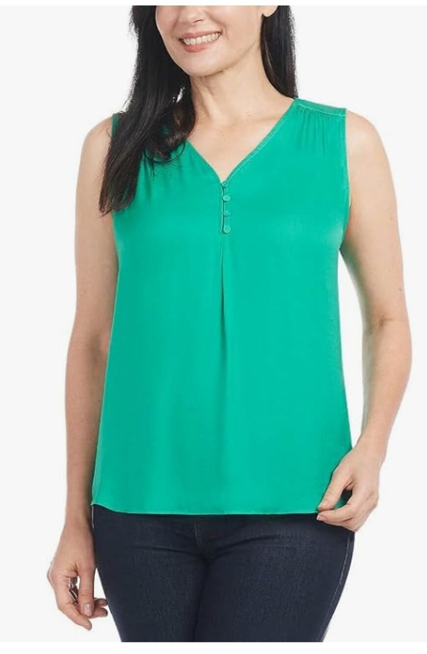 Hilary Radley Women's V-Neck Sleeveless Blouse - XS